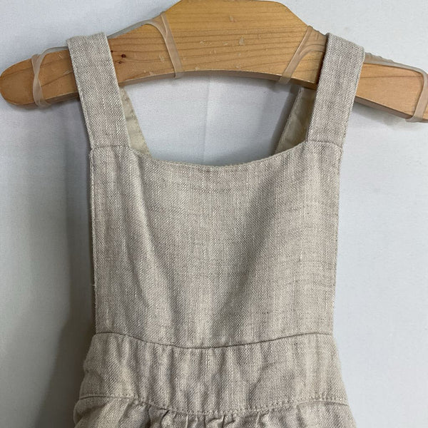 Size 6-12m: OAT Gray Linen Overalls