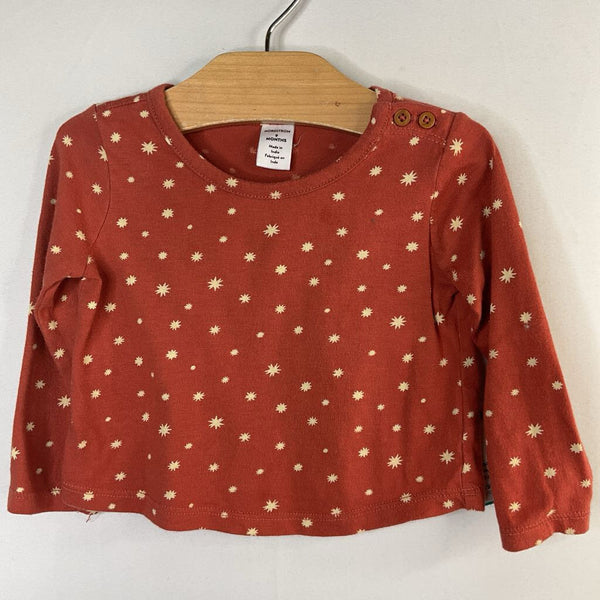 Size 9m: Nordstrom Orange/Yellow Stars Long Sleeve Shirt