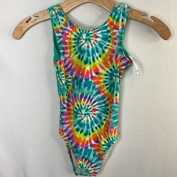 Size 8-10: Destira Colorrful Tie Dye Gymnastics Leotard