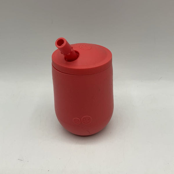 EzPz Pink Silicone Cup & Straw