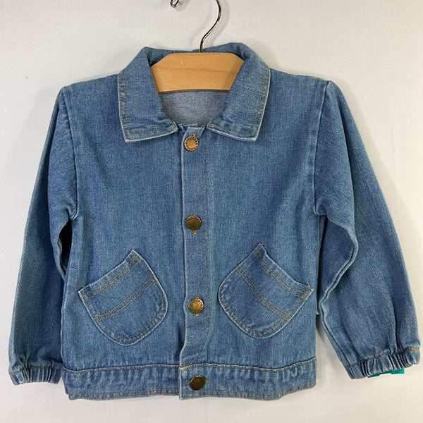 Size 3-4: Blue Denim Dino Denim Shirt