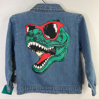 Size 3-4: Blue Denim Dino Denim Shirt