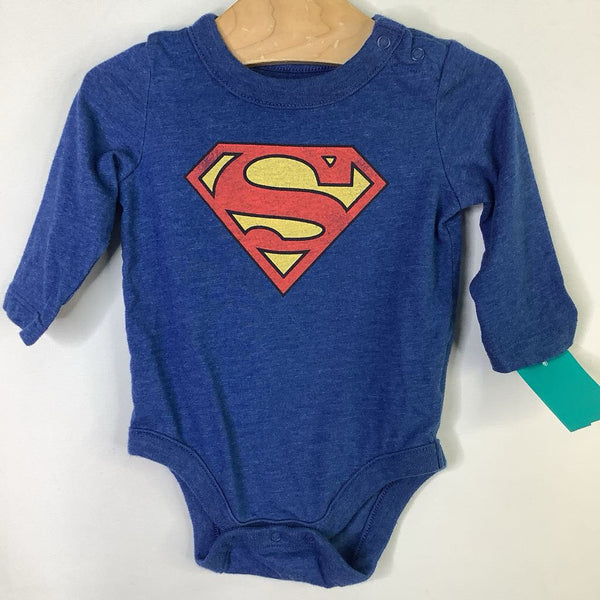 Size 3-6m: Gaps Blue Superman Long Sleeve Onesie