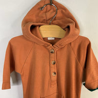 Size 3-6m: Kate Quinn Orange Organic Cotton Hooded Romper