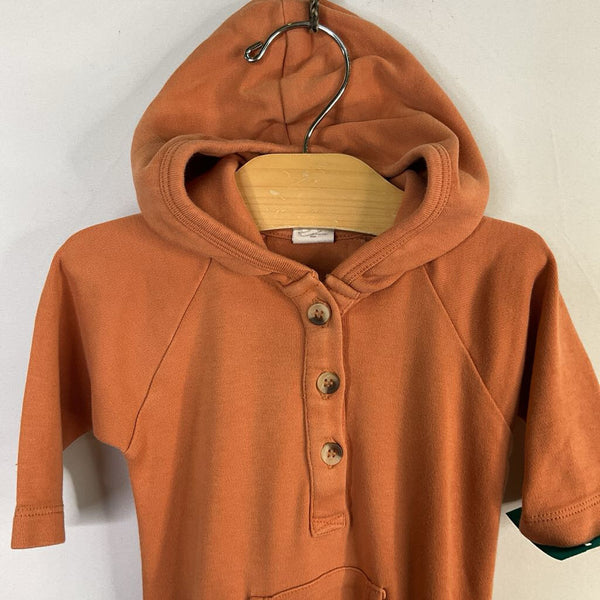 Size 3-6m: Kate Quinn Orange Organic Cotton Hooded Romper
