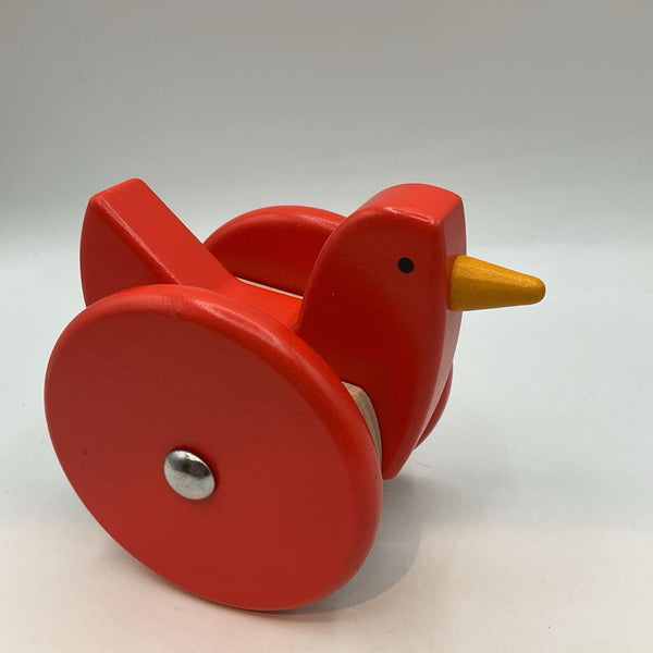 Bajo Red Wooden Push and Pull Bird