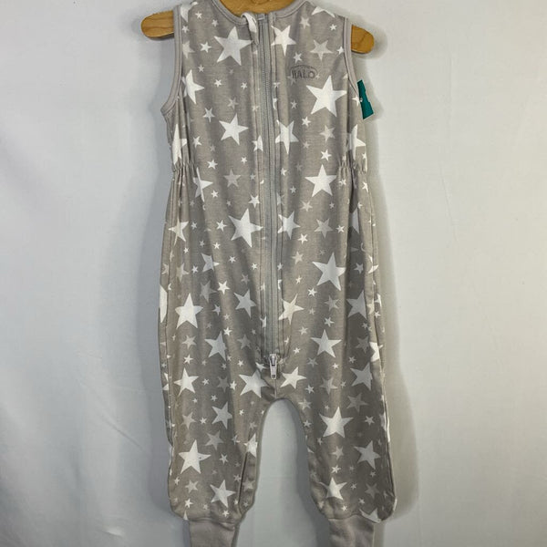 Size 12-24m: Halo Gray/White Stars Walker Sleepsack
