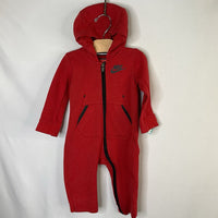 Size 12-18m: Nike Red/Black Trim Zip-Up Hoodie Romper