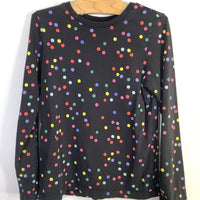 Size 6-7 (120): Hanna Andersson Black/Colorful Dots Long Sleeve Shirt