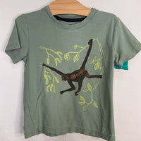 Size 5: Tea Green/Brown Swingin Monkey T-Shirt