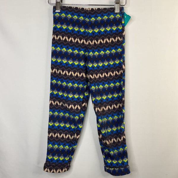 Size 4: Patagona Blue/Green/Pink Print Fleece Leggings