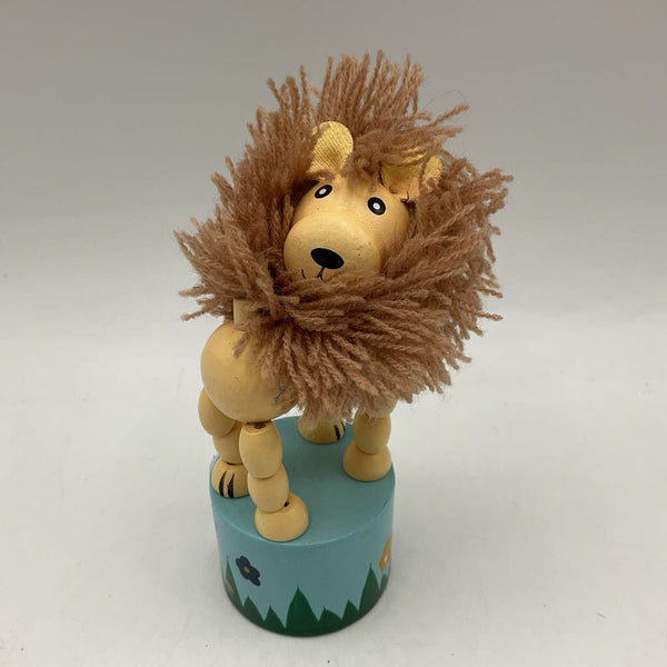 Wooden Lion Push Puppet