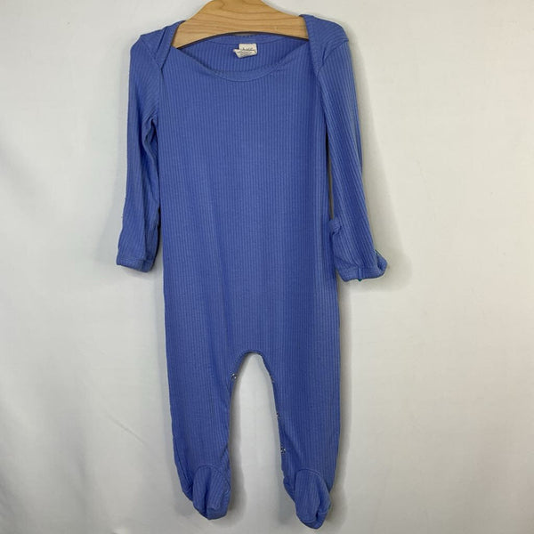 Size 6-9m: Kate Quinn Blue Ribbed 1pc Zip-Up Footy PJs