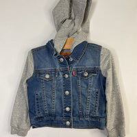 Size 2: Levi's Blue/Gray Hooded Trucker Jacket