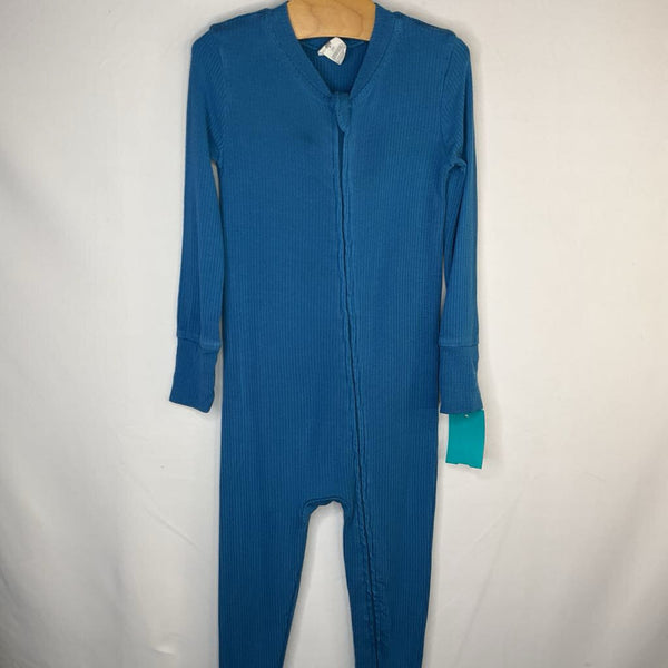 Size 2: Kate Quinn Blue Ribbed 1pc Zip PJs