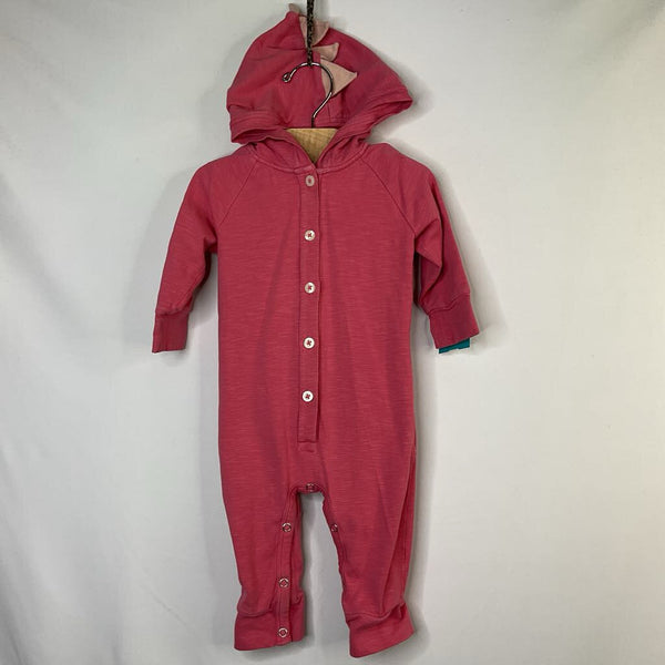Size 6-12m: Kate Quinn Pink Dino Spikes Hooded Romper
