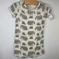Size 18-24m: Kate Quinn White/Gray Elephants Shorty Romper