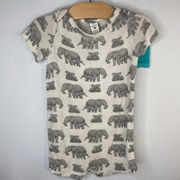 Size 18-24m: Kate Quinn White/Gray Elephants Shorty Romper