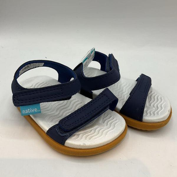 Size 4: Native Navy Velcro Strap Sandals