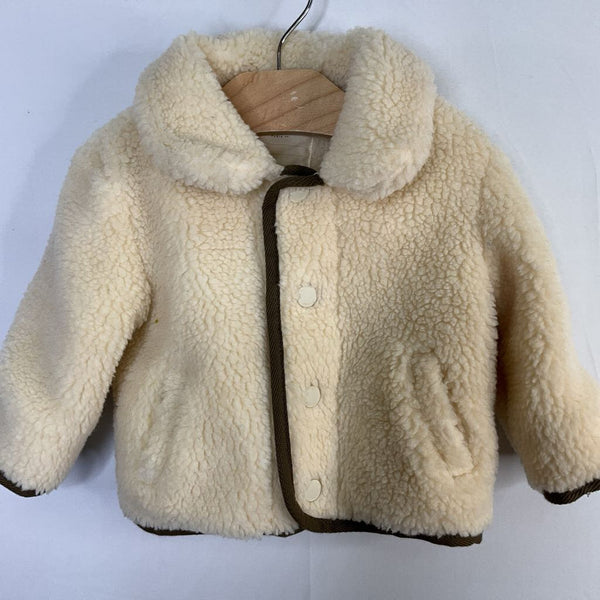 Size 6m: Petit Sezane Cream Sherpa Snap-Up Coat (retails $140)