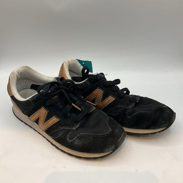 Size 6.5Y: New Balance Black/Bronze Lace-Up Sneakers