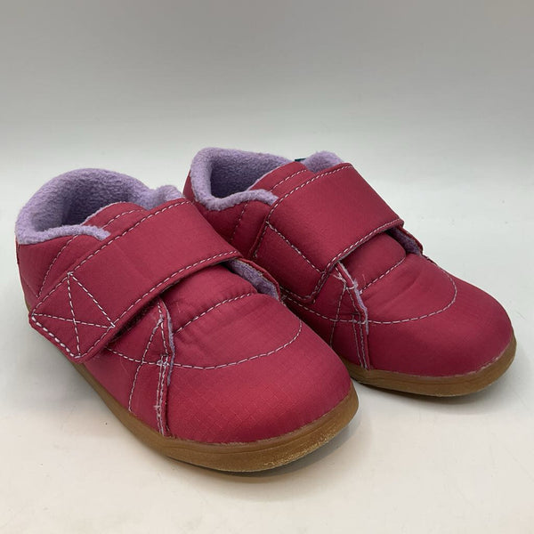 Size 10: See Kai Run Pink/Purple Quilted Velcro Strap Shoes