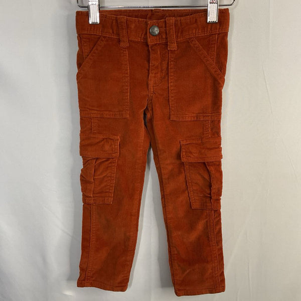 Size 4: Tea Orange Corduroy Adjustable Cargo Pants