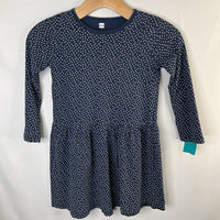 Size 7: Tea Blue/White Dots Long Sleeve Dress