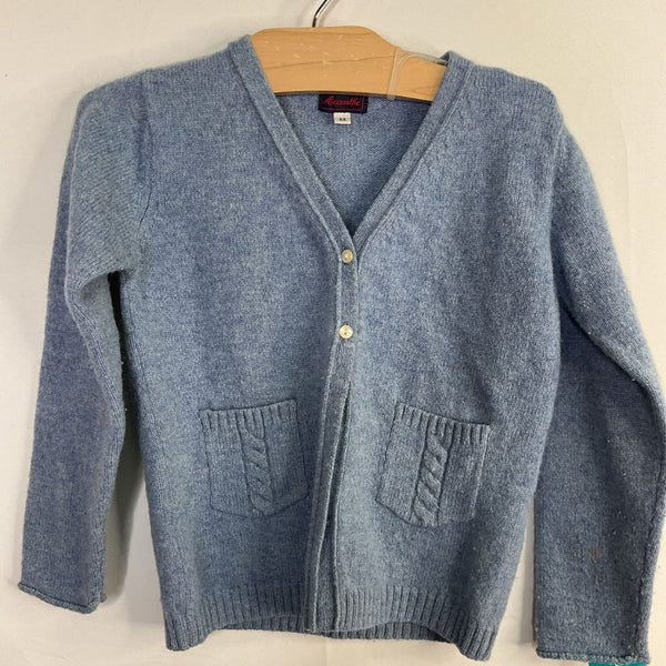 Size 6: Acanthe Blue 100% Lambswool Cardigan