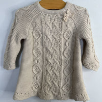 Size 3-6m: Cashmere and Cupcakes Cream Cableknit Sweater Dress