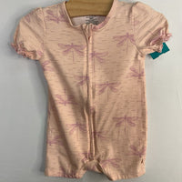 Size 18m: Poppy & Clay Pink/Purple Dragonflies Bamboo 1pc Zip-Up Shorty PJs