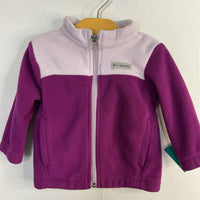 Size 6-12m: Columbia Two Tone Purple Fleece Zip Coat
