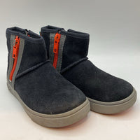 Size 10: UGG Navy/Orange Trim Suede Zip-Up Boots