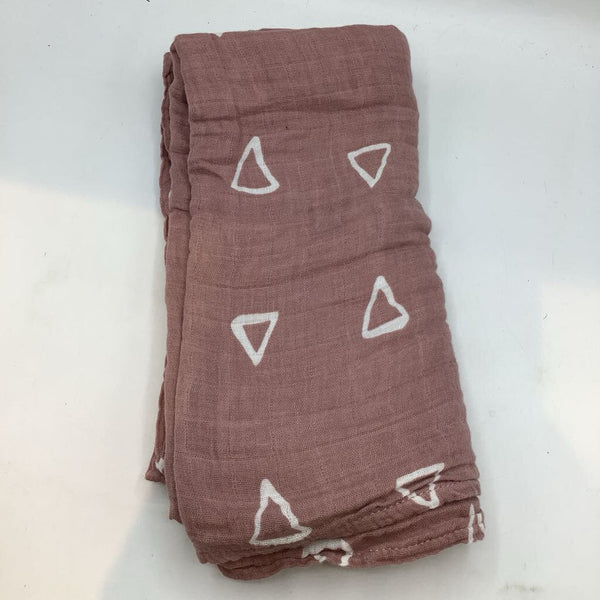 Mebie Baby Purple/White Triangles Muslin Swaddle Blanket