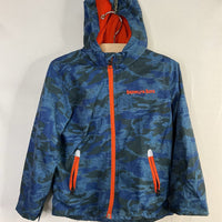 Size 4: Brooklyn Boys Blue Camo Fleece Lined Rain Coat
