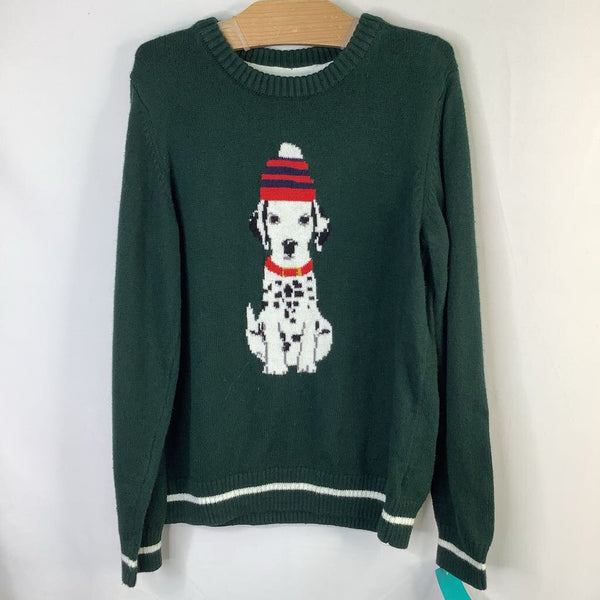 Size 7: Janie and Jack Green/White Winter Puppy Sweater