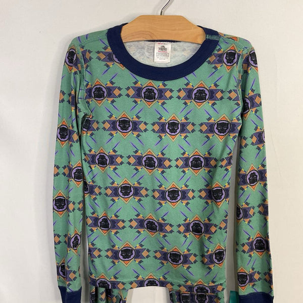 Size 5 (110): Hanna Andersson Green/Purple/Orange Black Panther Organic Cotton 2pc PJs