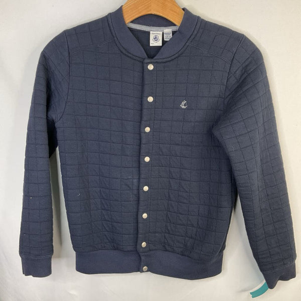 Size 10: Petit Bateau Navy Quilted Snap-Up Jacket