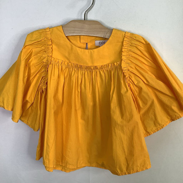 Size 5: COS Yellow Flutter Sleeve Blouse