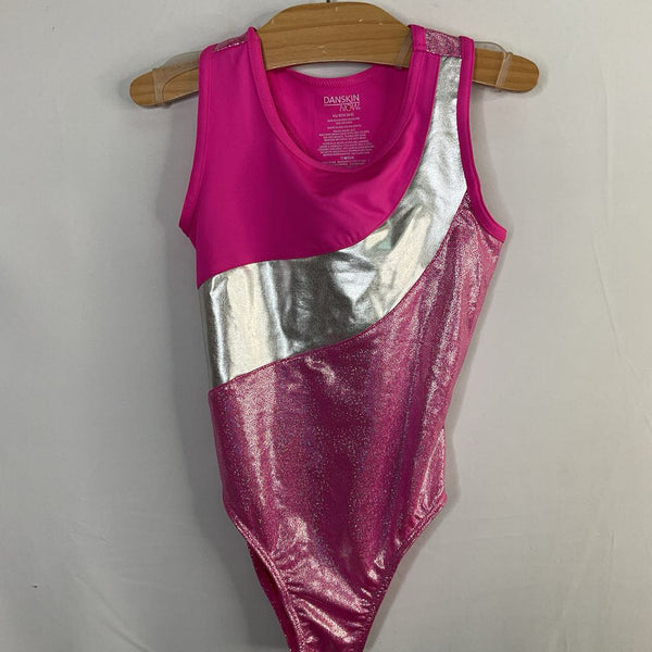 Size 4-5: Danskin Pink/Silver Shimmer Gymnastics Leotard