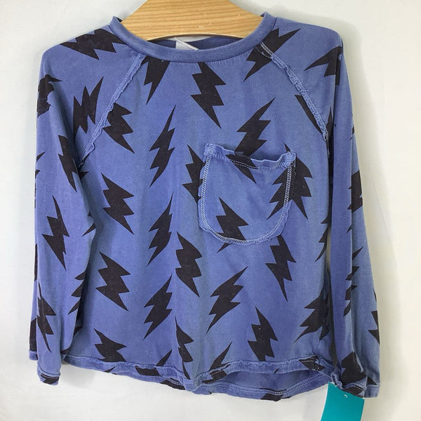 Size 3: Stem Blue/Black Lightning Bolts Long Sleeve Shirt