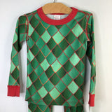 Size 4 (100): Hanna Andersson Red/Green Dragon Scales Organic Cotton 2pc PJs
