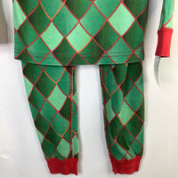 Size 4 (100): Hanna Andersson Red/Green Dragon Scales Organic Cotton 2pc PJs