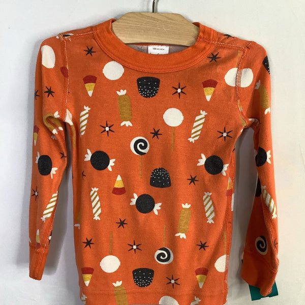 Size 4 (100): Hanna Andersson Orange/Multi Candy Organic Cotton 2pc PJs