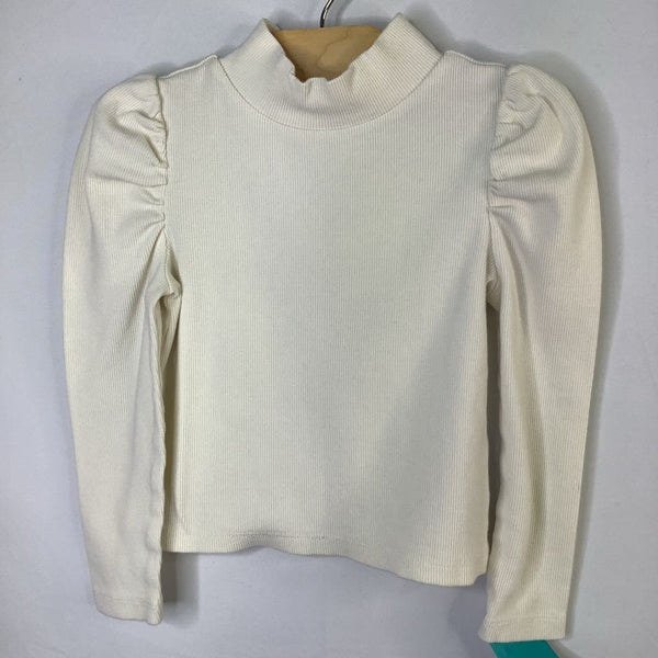 Size 3: Gap White Ribbed Puff Sleeve Turtleneck