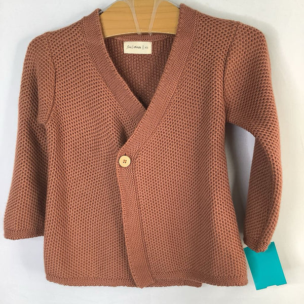 Size 2-3: Fin & Vince Brown Single Button Cardigan