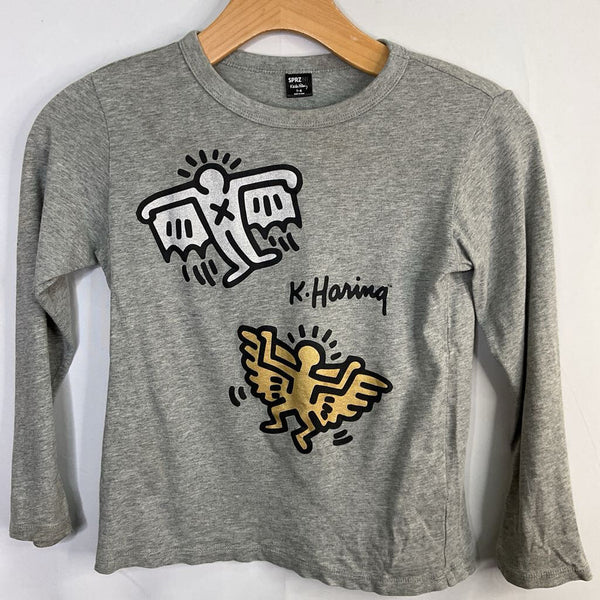 Size 7-8: SPRZ Gray/Gold Keith Haring Long Sleeve Shirt
