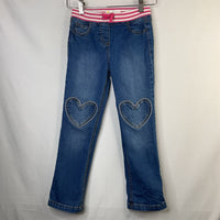 Size 7: Boden Blue Heart Patch Drawstring Jeans