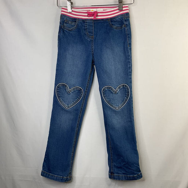 Size 7: Boden Blue Heart Patch Drawstring Jeans