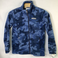 Size 8-10: Columbia Blue Camo Fleece Zip-Up Coat